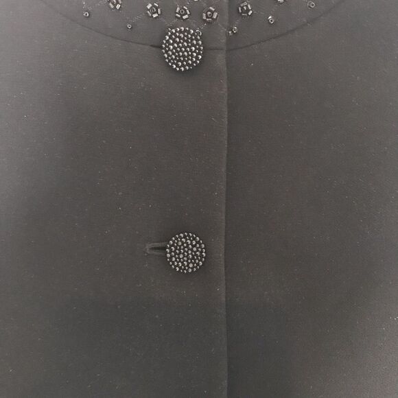 Kasper Skirt Suit Women's Size 4 Black Beaded 2-Piece Set Blazer & Skirt - Picture 6 of 12